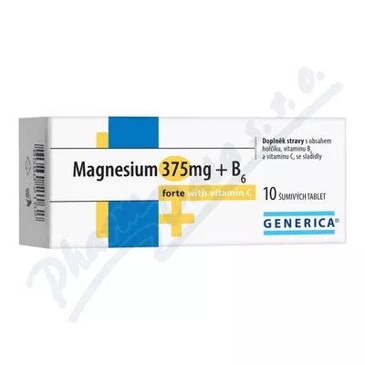 Magnez 375mg+B6 forte Generica+Vit.C eff.tbl.10