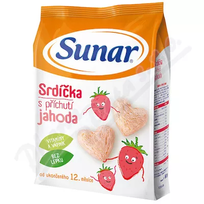 Sunar baby snack truskawkowe serduszka 50g