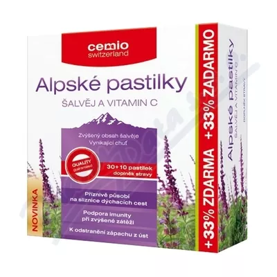 Cemio Alpine pastylki do ssania szałwia i witamina C pst.30+10