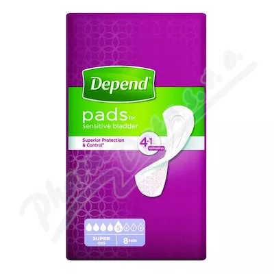 Depend Pads Super Wkładki dla kobiet na nietrzymanie moczu 8szt