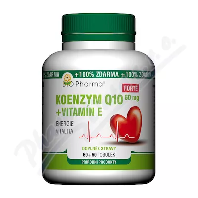 BioPharma Koenzym Q10 Forte 60mg + Witamina E 120 kapsułek