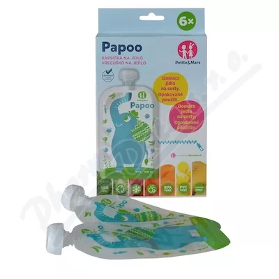 PETITEMARS Saszetka na żywność Papoo Elephant 6x150ml