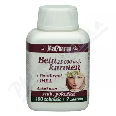 MedPharma Beta carot.25 000 m.j.Pant.+PABA tob.107