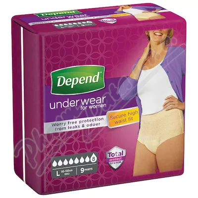 Depend Super Incontinence Panty Women rozmiar L 9szt