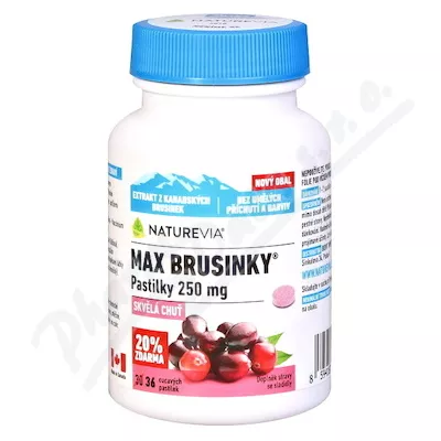 NatureVia Max pastylki żurawinowe tbl.30+6