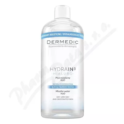 Dermedic Hydrain3 Hyaluro Woda micelarna 500ml - odličování,odličování obličeje,čištění obličeje,čistění pleti,