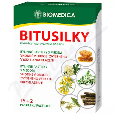 Bitusilky ziołowe pastylki do ssania z miodem 15+2szt