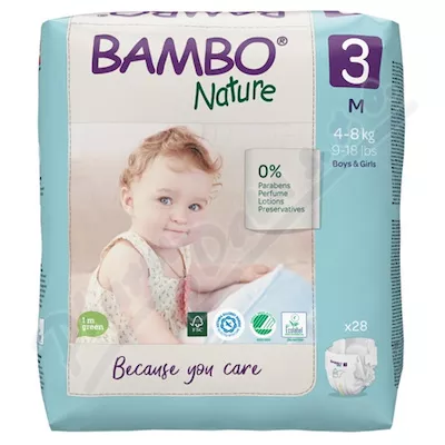 Bambo Nature 3 pieluchomajtki dla niemowląt 4-8kg 28szt