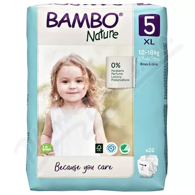 Bambo Nature 5 pieluchomajtki dla niemowląt 12-18kg 22szt