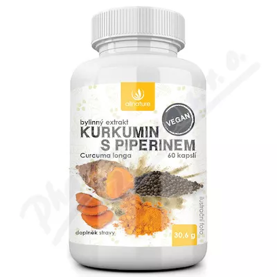 Allnature Kurkumina z ekstraktem z ziela piperyny cps.60