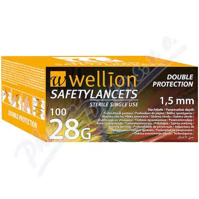 WELLION SAFETY LANCETS 28G