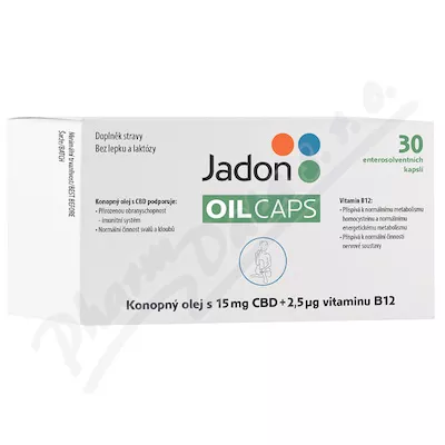 Jadon OIL CAPS olej konopny 15mg CBD+vit.B12 cps.30