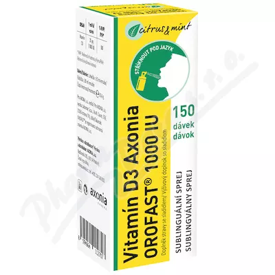 Vitamín D3 Axonia OROFAST 1000IU sublin.sprej 30ml