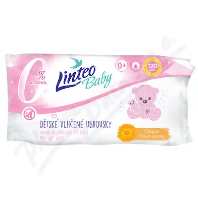 LINTEO BABY chusteczki nawilżane z nagietkiem 120szt