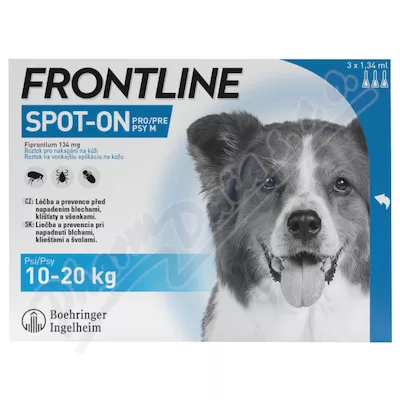 Frontline Spot On Dog 10-20kg pipeta 3x1.34ml - Veterinární přípravky a potřeby pro vaše mazlíčky.