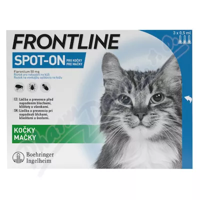 Frontline Spot On Cat pipeta 3x0.5ml - Veterinární přípravky a potřeby pro vaše mazlíčky.