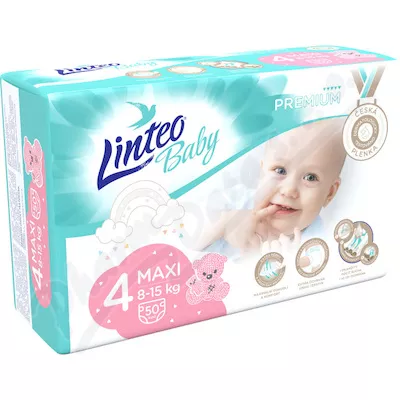 Dětské plenky LINTEO BABY PREMIUM MAXI 8-15kg 50ks