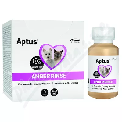 APTUS Amber Rinse płyn do płukania ran dla psów/kotów 4x60ml