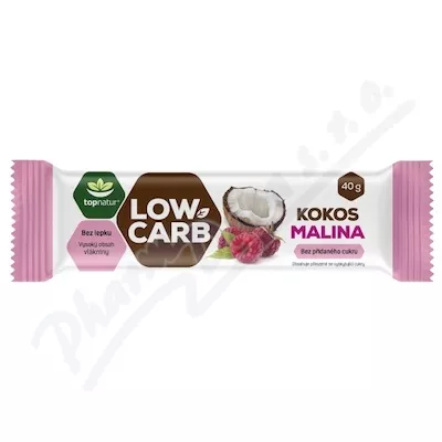 Baton LOW CARB kokos & malina 40g TOPNATUR