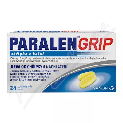 Paralen Grip grypa i kaszel 500/15/5mg tbl.flm.24