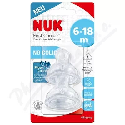 NUK FC+ Smoczek kontrolujący przepływ 6-18m 2szt 721334