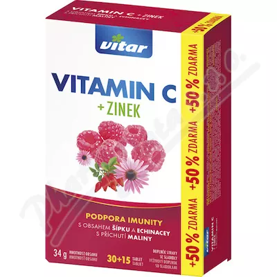 Vitar Witamina C+cynk+echinacea+snip tbl.30+15