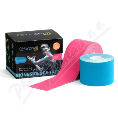 BronVit Sport Kinesio Tape zestaw niebieski+niebieski 2x5cmx6m