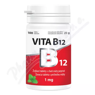 Vita-B12 1mg do żucia tbl.100 o smaku miętowym CZ/SK