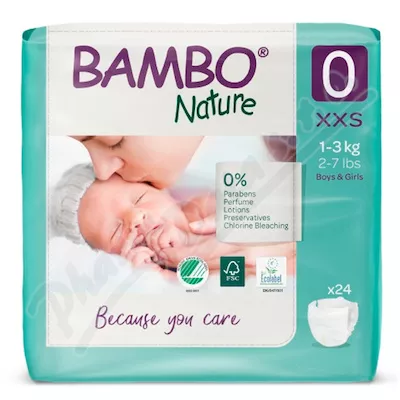 Pieluchomajtki dla niemowląt Bambo Nature 0 1-3kg 24szt