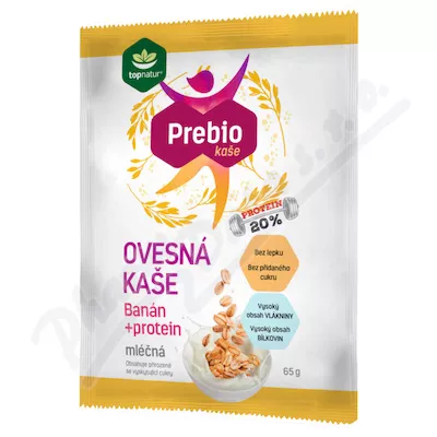 Prebio płatki owsiane banan+białko 65g TOPNATUR