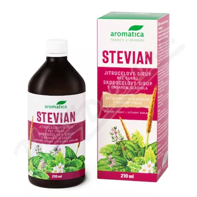 AROMATICA Stevian syrop z babki lancetowatej bez cukru 210ml