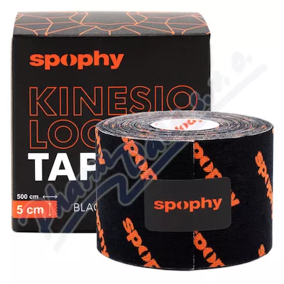 Spophy Kinesiology Tape Czarna taśma 5cmx5m