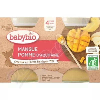 BABYBIO jabłko-mango 4m+ 2x130g