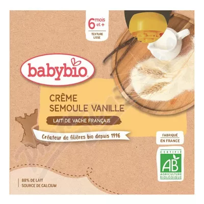 BABYBIO mleko krowie-krówka-wanilia 6m+ 4x85g