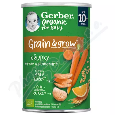 Gerber Chrupki z marchewką i pomarańczą BIO 35g 10M