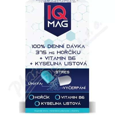 IQ Mag 375mg hořčíku+vit.B6+kysel.listová cps.60