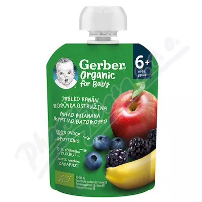 Gerber Kapsułki jabłko.ban.sosna.jeżyna. BIO 90g 6M