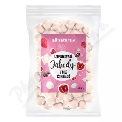 Allnature Liofilizowane truskawki w białej czekoladzie 100g