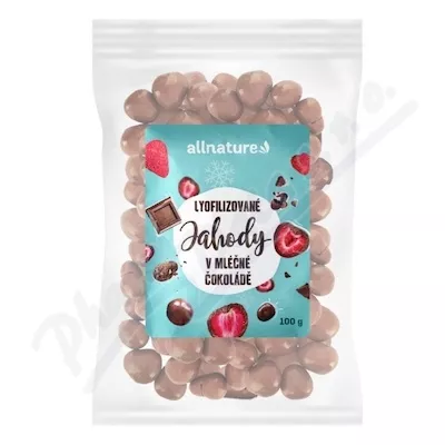 Allnature Liofilizowane truskawki w mlecznej czekoladzie 100g