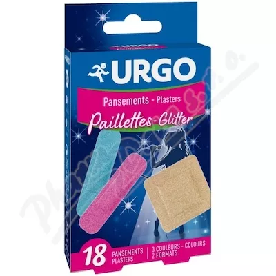 URGO GLITTER Naszywki brokatowe dla niemowląt 18 szt