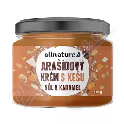 Allnature Arašídový krém s kešu sůl a karamel 220g