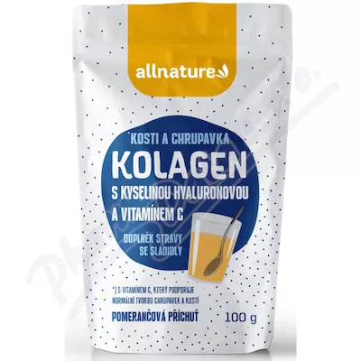 Allnature Kolagen z kwasem hialuronowym i wit. C 100g