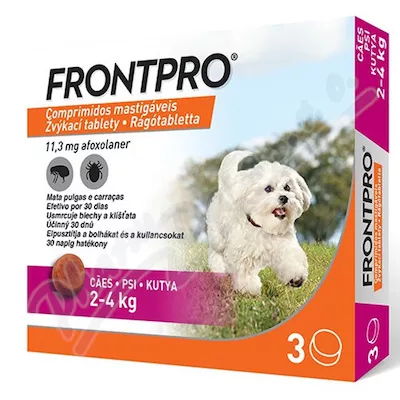 Frontpro 11.3mg 2-4kg žvýkací tbl.3 - Veterinární přípravky a potřeby pro vaše mazlíčky.