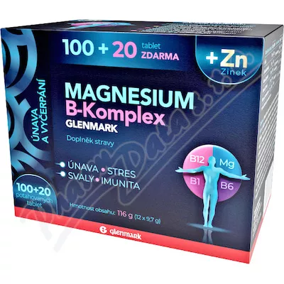 Magnesium B-komplex Glenmark tbl.100+20