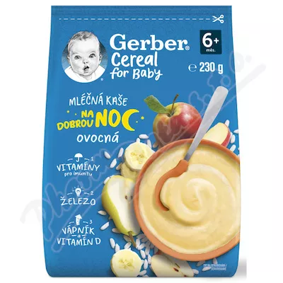 Gerber Cereal Ml. kaszka na dobranoc owocowa 230g 6M