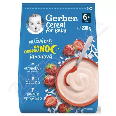 Gerber Cereal Ml.kaše na dobrou noc jahod.230g 6M+