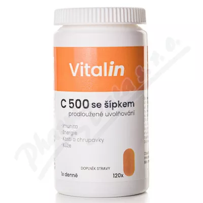 Vitalin C 500 z owocem dzikiej róży tbl.120