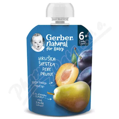 Gerber Natural kapsułki gruszka/śliwka 90g 6M