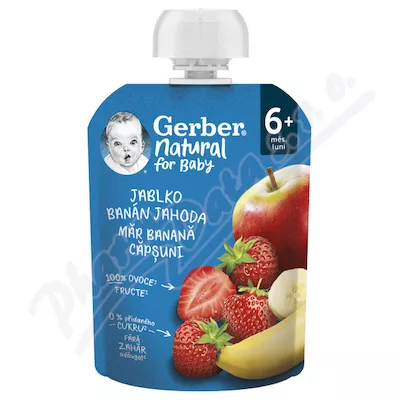 Gerber Natural pocket jabłko/banan/truskawka 90g 6M