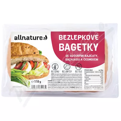 Allnature Bezglutenowe bagietki suszone pomidory bazylia czosnek 110g